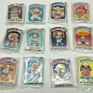 Topps 1986  Garbage Pail Kids Buttons  12 Piece Full Set